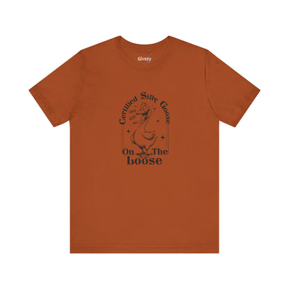 Zertifizierte „Verrückte Gans auf freiem Fuß“ — Unisex-Grafik-T-Shirt