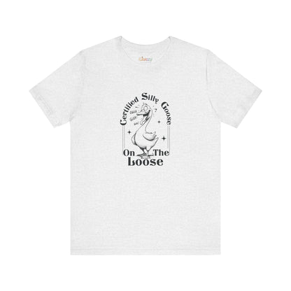 Zertifizierte „Verrückte Gans auf freiem Fuß“ — Unisex-Grafik-T-Shirt