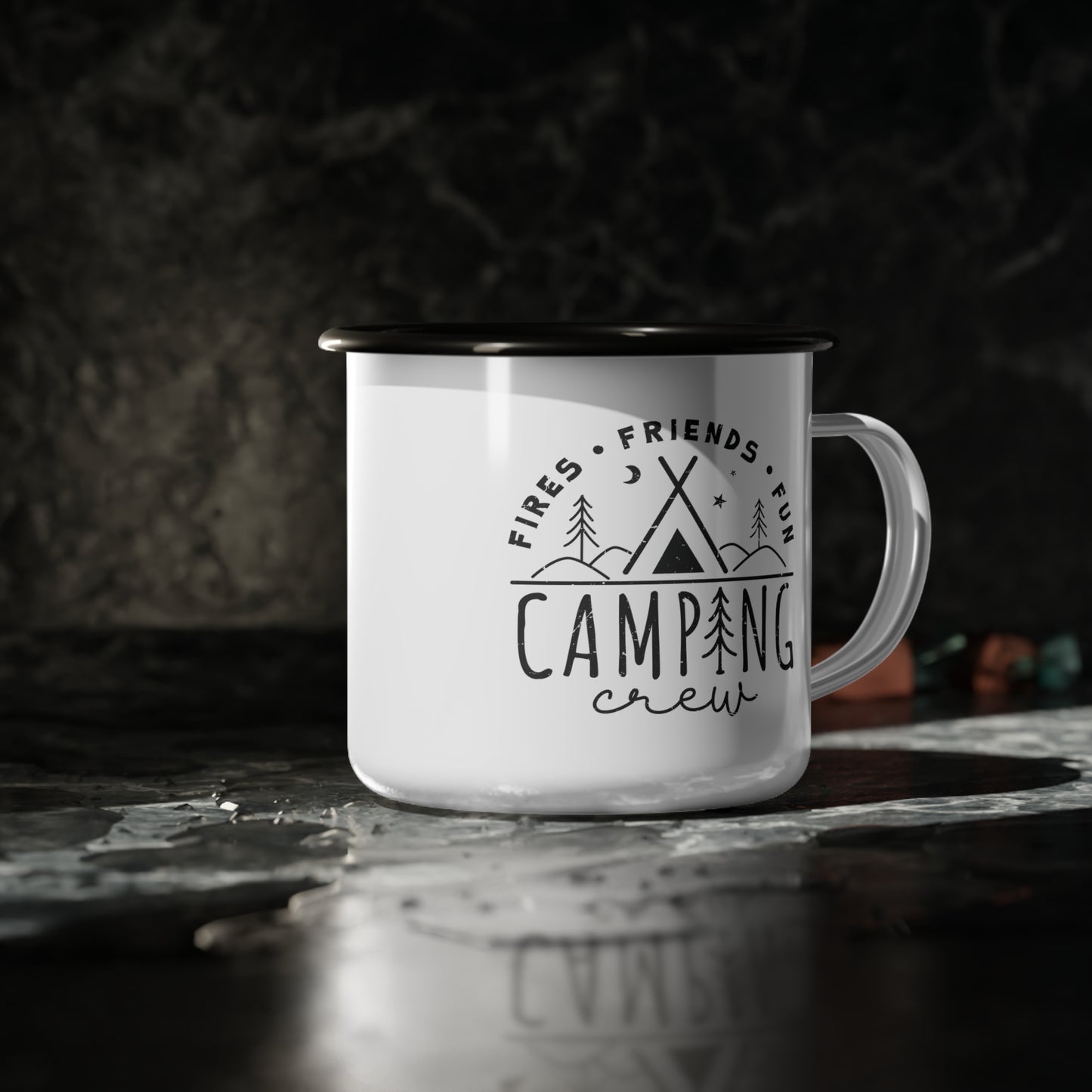 Camping Crew Emaille-Lagerfeuerbecher (350 ml)