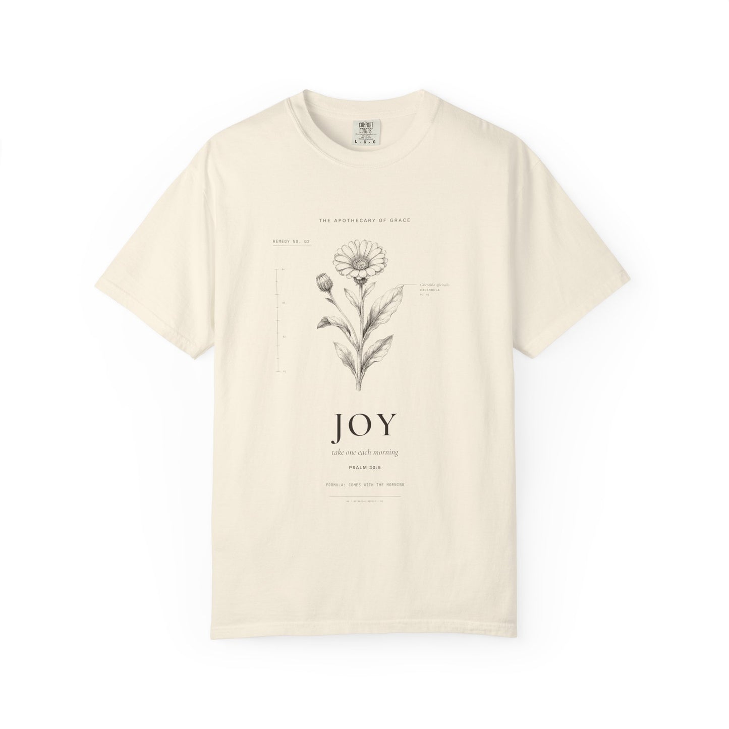 Joy - Vintage Botanical Scripture Unisex T-Shirt, Psalm 30:5 Bible Verse Tee, Christian Gift for Encouragement, Editorial Faith Apparel