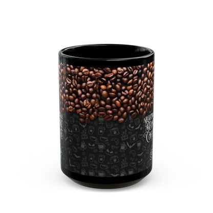 Nightmare Before Coffee - Beidseitig bedruckte schwarze Tasse (325ml/440ml)