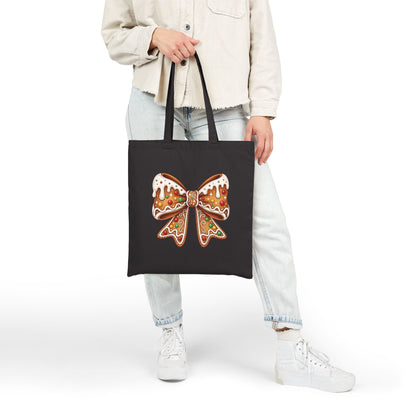 Gingerbread Bow - Canvas Tote Bag (2 Colors)