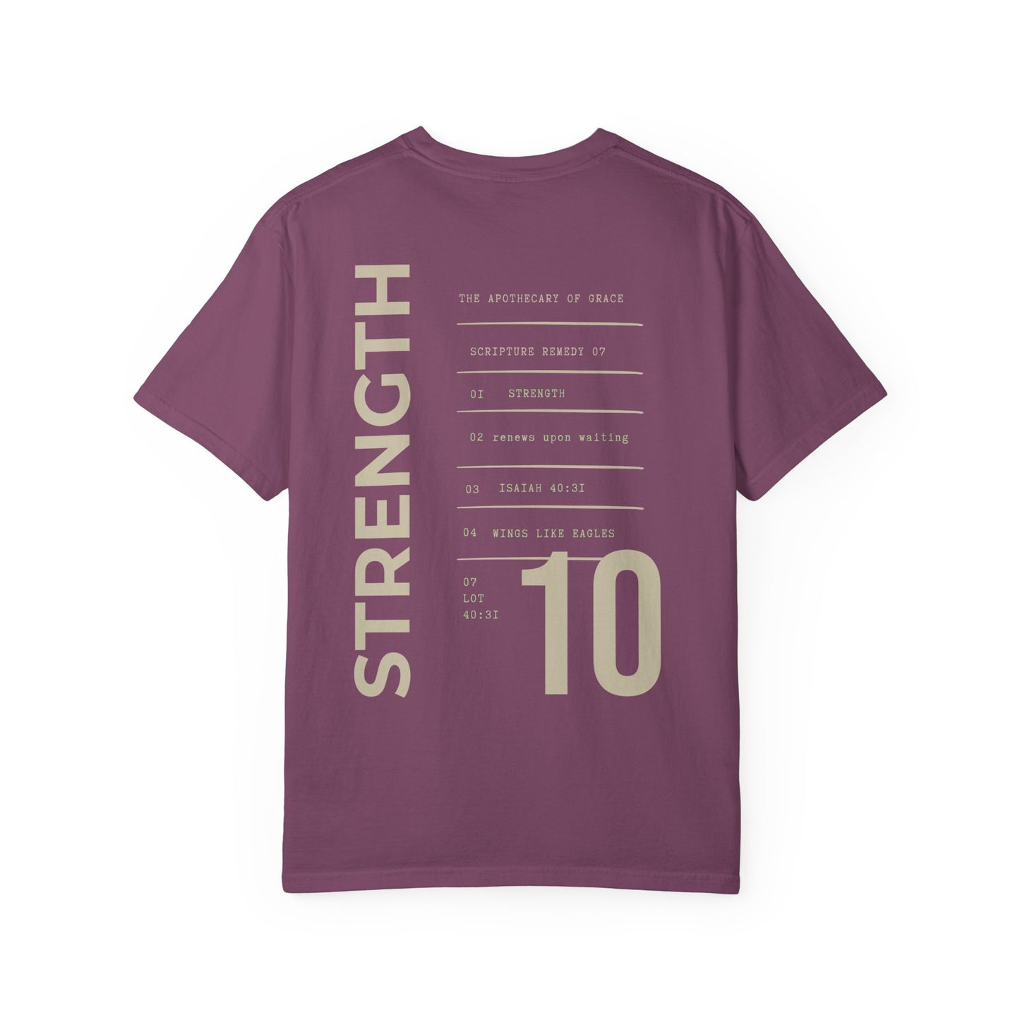 Strength - Personalized Number Scripture Unisex T-Shirt, Isaiah 40:31 Bible Verse Tee, Christian Gift for Caregivers, Modern Streetwear Faith