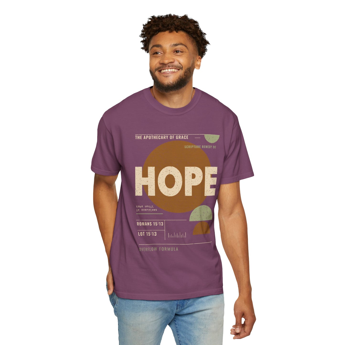 Hope - Retro Mid-Century Scripture Unisex T-Shirt, Romans 15:13 Bible Verse Tee, Christian Gift for Long Waits, Modern Graphic Faith Apparel
