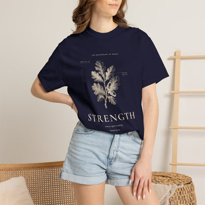 Strength - Vintage Botanical Scripture Unisex T-Shirt, Isaiah 40:31 Bible Verse Tee, Christian Gift for Caregivers, Editorial Faith Apparel