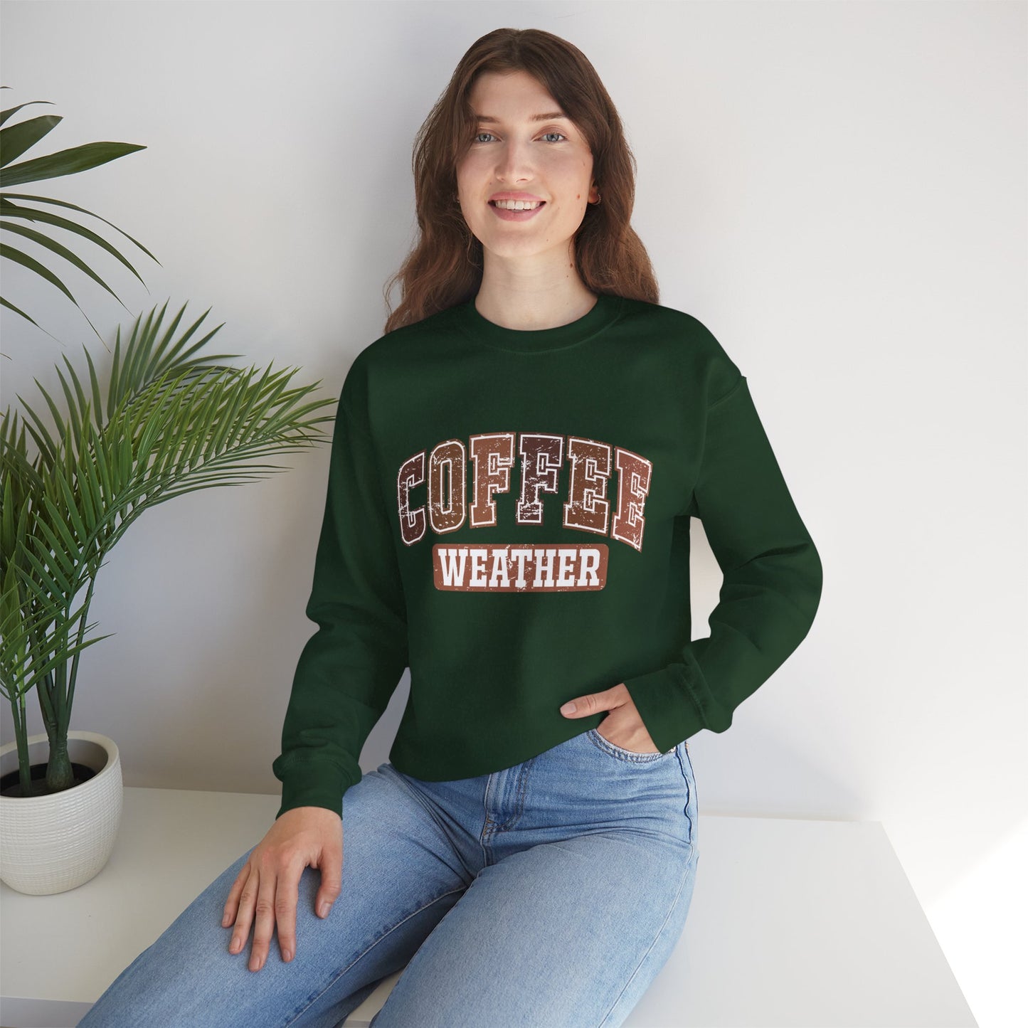 Kaffee-Wetter Unisex Rundhals-Sweatshirt
