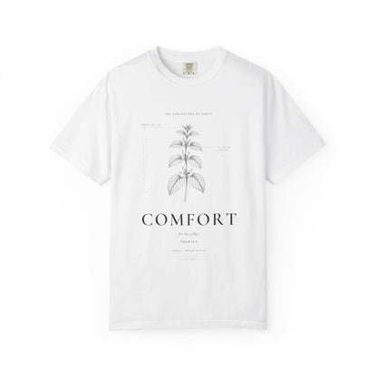 Comfort - Vintage Botanical Scripture Unisex T-Shirt, Psalm 23:4 Bible Verse Tee, Christian Gift for Grief, Editorial Faith Apparel
