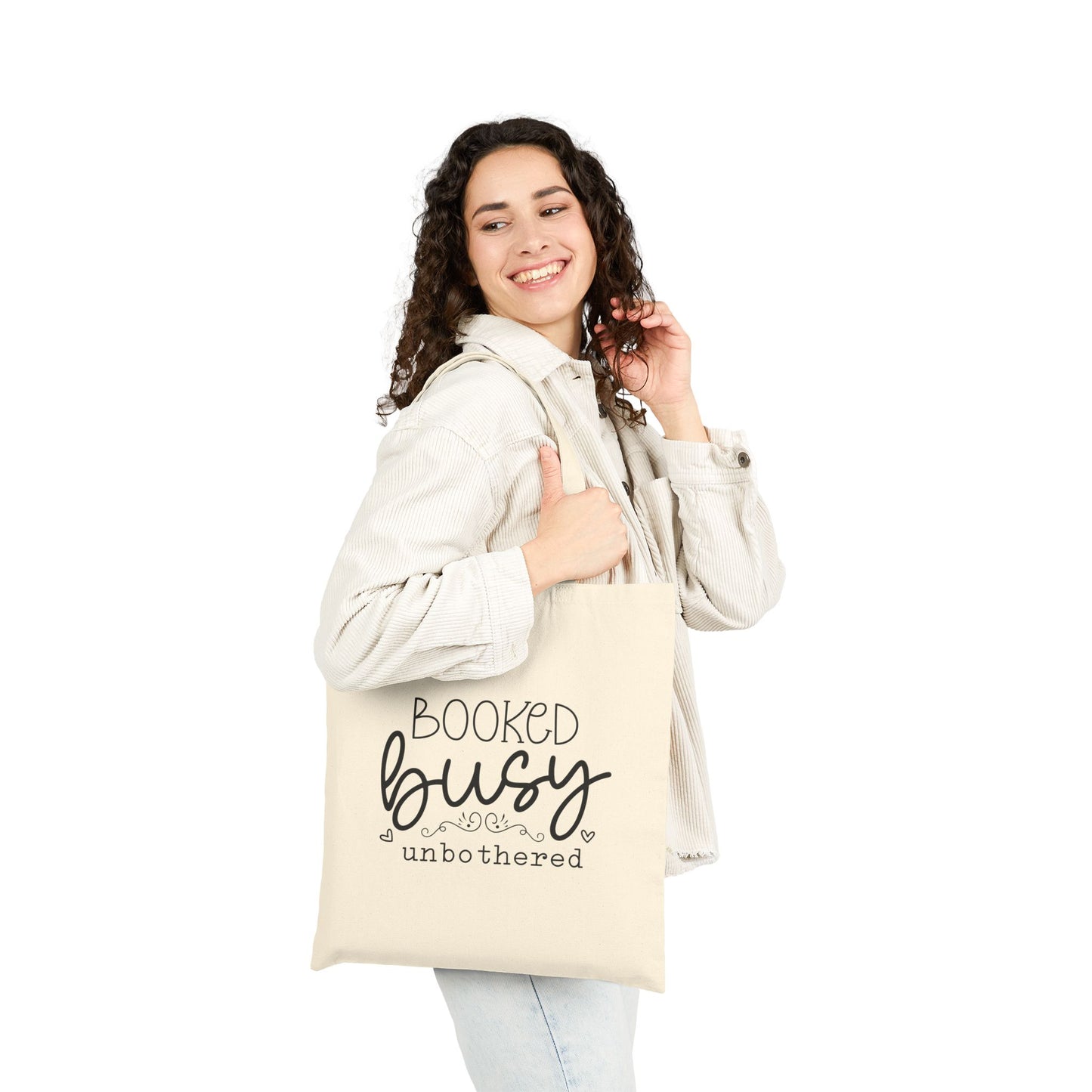 Booked Busy Unbothered - Canvas Tote Bag