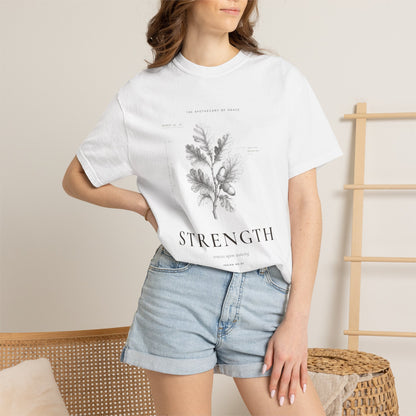 Strength - Vintage Botanical Scripture Unisex T-Shirt, Isaiah 40:31 Bible Verse Tee, Christian Gift for Caregivers, Editorial Faith Apparel