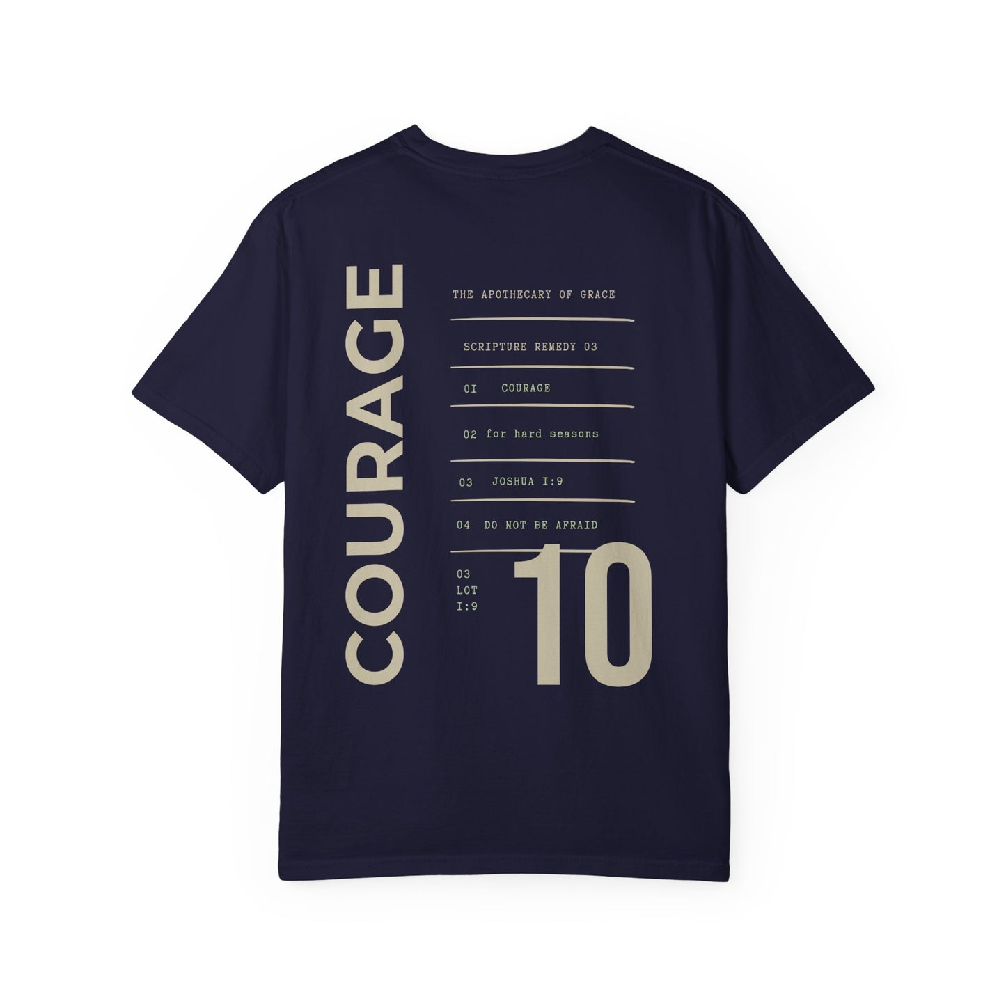 Courage - Personalized Number Scripture Unisex T-Shirt, Joshua 1:9 Bible Verse Tee, Christian Gift for Hard Times, Modern Streetwear Faith