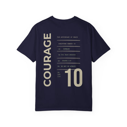 Courage - Personalized Number Scripture Unisex T-Shirt, Joshua 1:9 Bible Verse Tee, Christian Gift for Hard Times, Modern Streetwear Faith