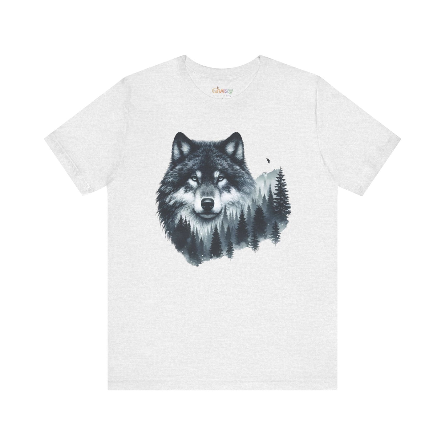 Wolf im Wald Unisex Grafik T-Shirt