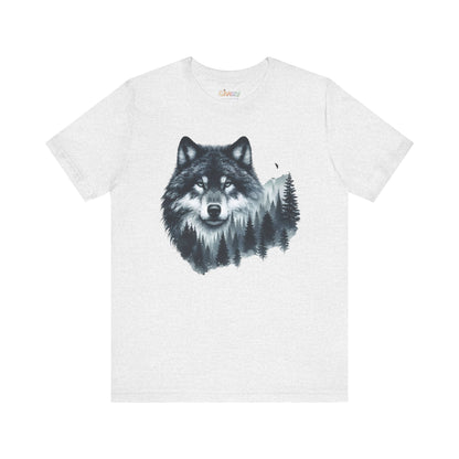 Wolf im Wald Unisex Grafik T-Shirt