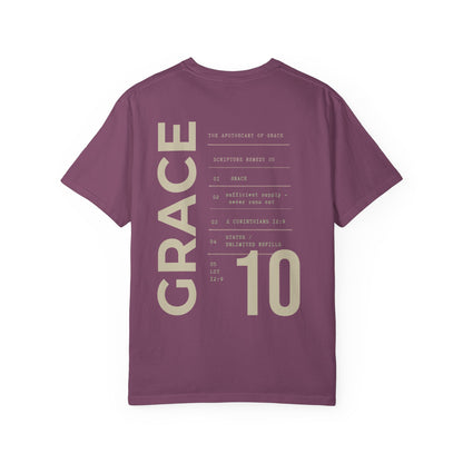Grace - Personalized Number Scripture Unisex T-Shirt, 2 Corinthians 12:9 Bible Verse Tee, Christian Gift for Recovery, Modern Streetwear Faith