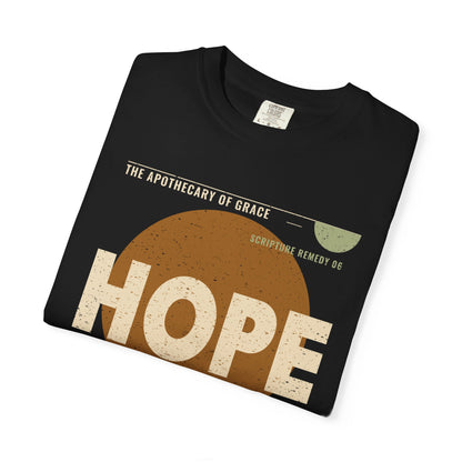 Hope - Retro Mid-Century Scripture Unisex T-Shirt, Romans 15:13 Bible Verse Tee, Christian Gift for Long Waits, Modern Graphic Faith Apparel
