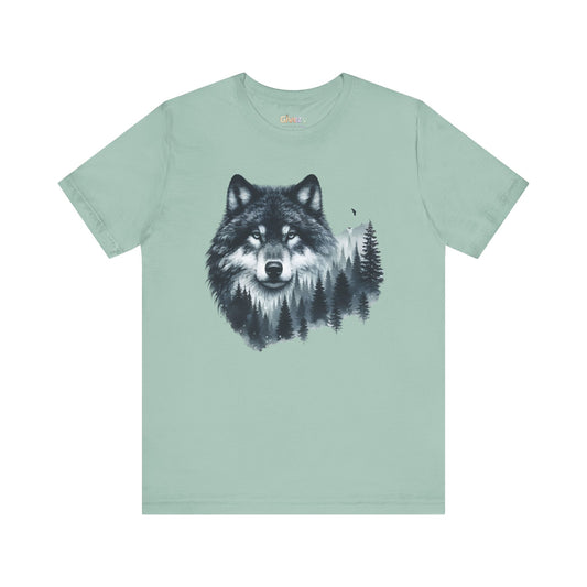 Wolf im Wald Unisex Grafik T-Shirt