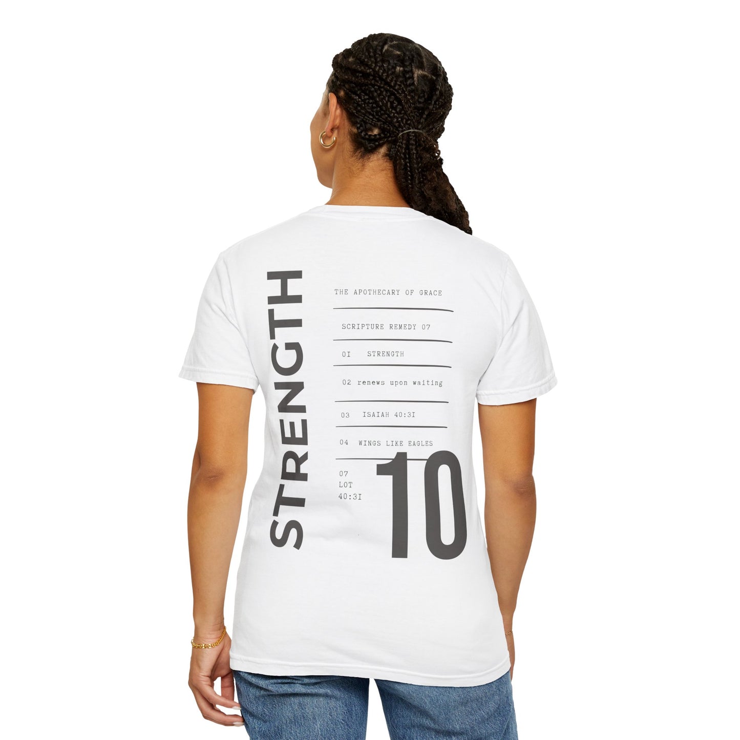Strength - Personalized Number Scripture Unisex T-Shirt, Isaiah 40:31 Bible Verse Tee, Christian Gift for Caregivers, Modern Streetwear Faith