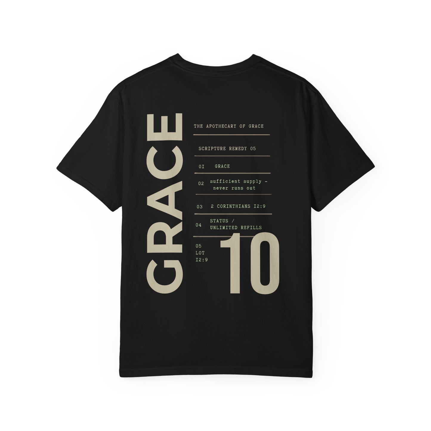 Grace - Personalized Number Scripture Unisex T-Shirt, 2 Corinthians 12:9 Bible Verse Tee, Christian Gift for Recovery, Modern Streetwear Faith
