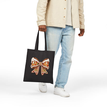 Gingerbread Bow - Canvas Tote Bag (2 Colors)