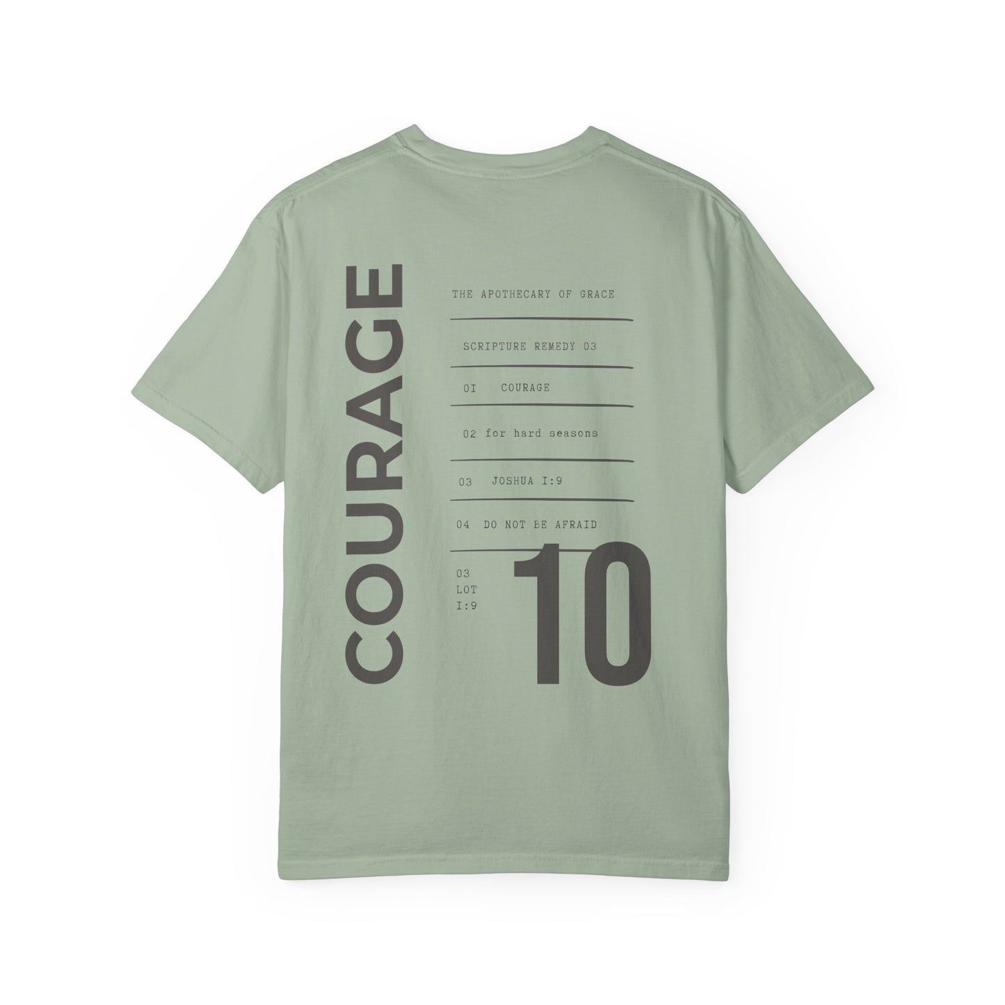 Courage - Personalized Number Scripture Unisex T-Shirt, Joshua 1:9 Bible Verse Tee, Christian Gift for Hard Times, Modern Streetwear Faith