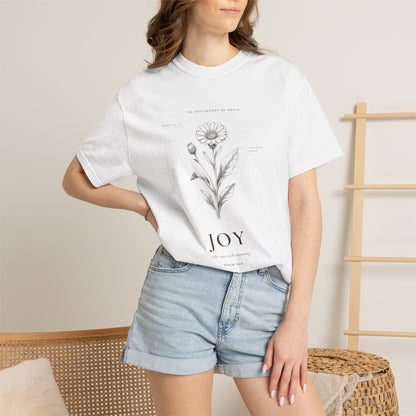 Joy - Vintage Botanical Scripture Unisex T-Shirt, Psalm 30:5 Bible Verse Tee, Christian Gift for Encouragement, Editorial Faith Apparel