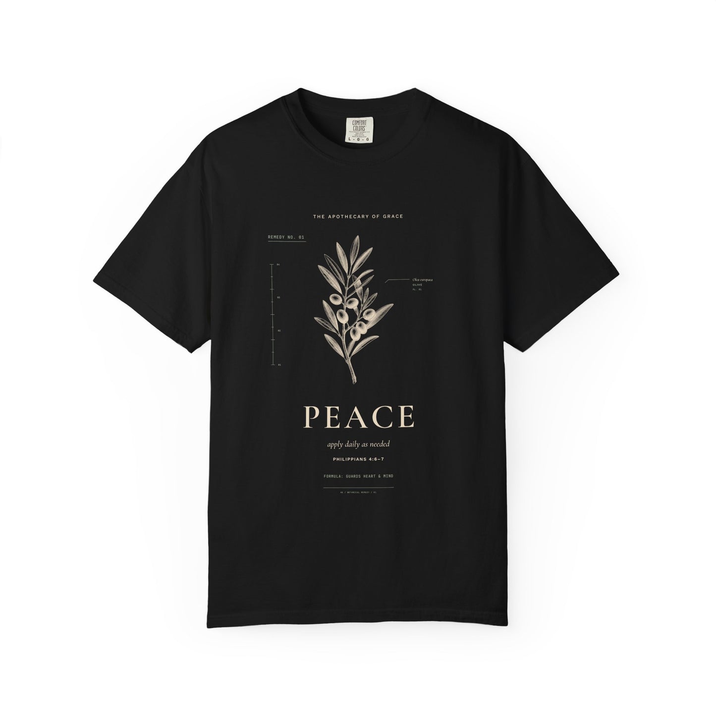Peace - Vintage Botanical Scripture Unisex T-Shirt, Philippians 4:6-7 Bible Verse Tee, Christian Gift for Anxiety, Editorial Faith Apparel