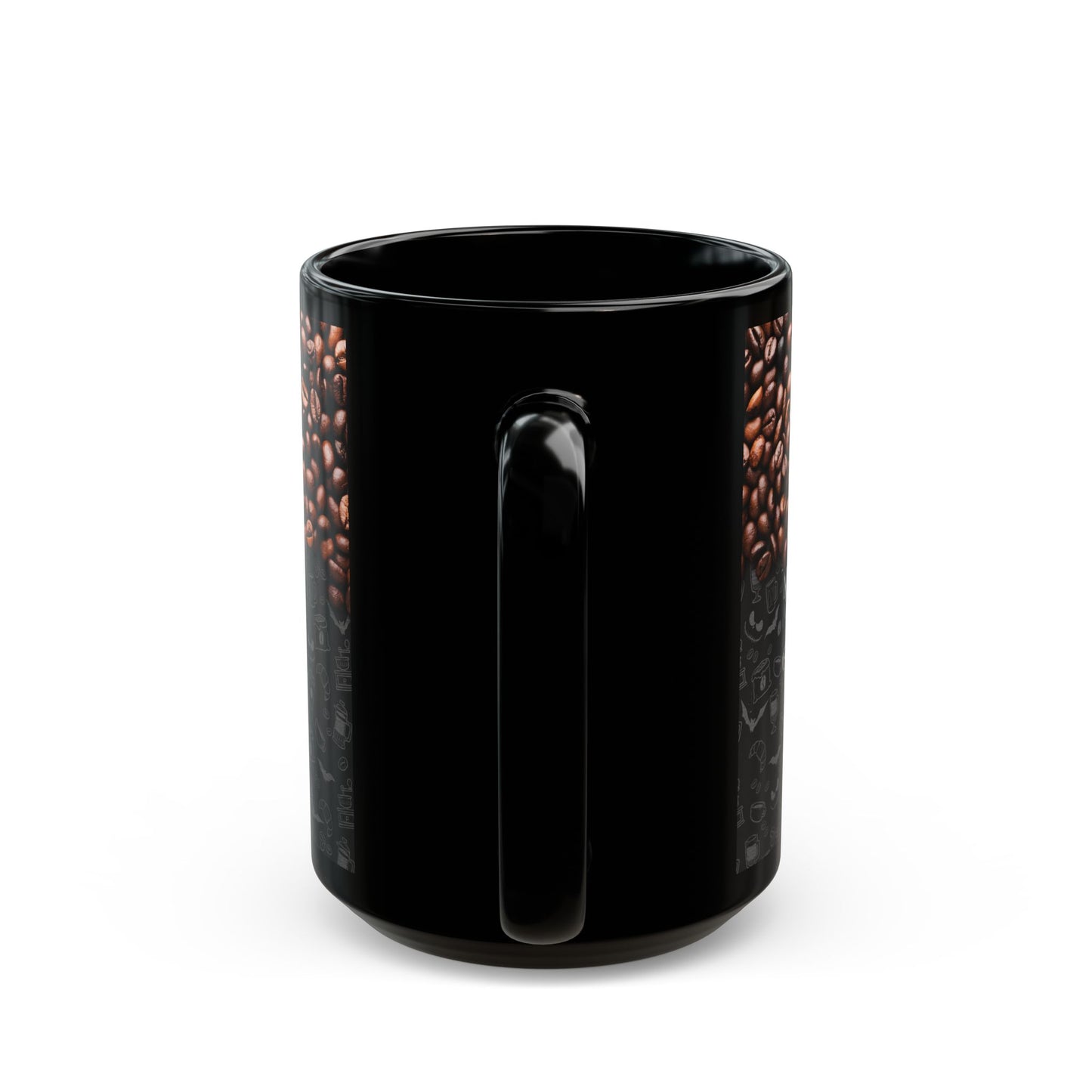 Nightmare Before Coffee - Beidseitig bedruckte schwarze Tasse (325ml/440ml)