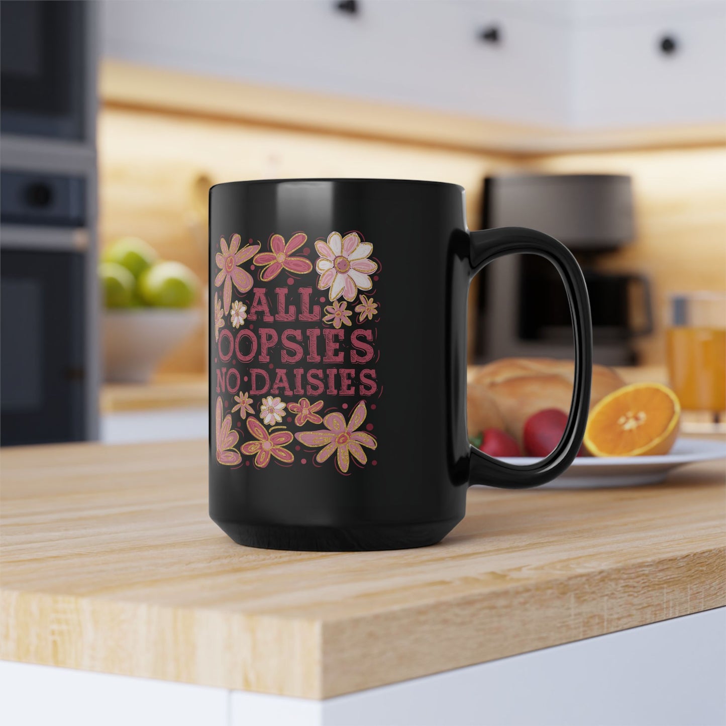 Alle Hopplas keine Gänseblümchen - Schwarze Tasse (325ml/444ml)
