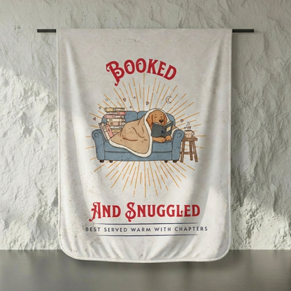 Booked and Snuggled Kuschelige Ultraweiche Velours-Decke