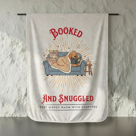 Booked and Snuggled Kuschelige Ultraweiche Velours-Decke