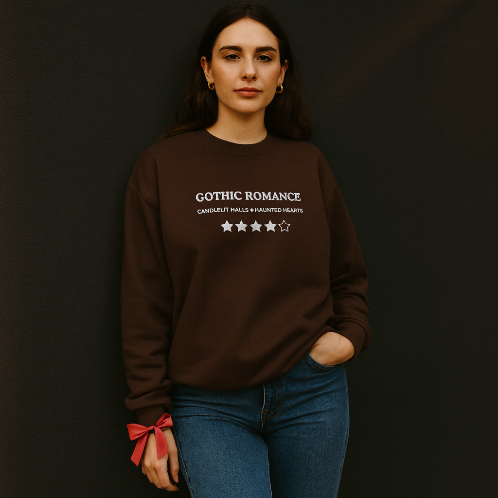 Gothic Romance – Besticktes Rundhals-Sweatshirt – 4 Sterne