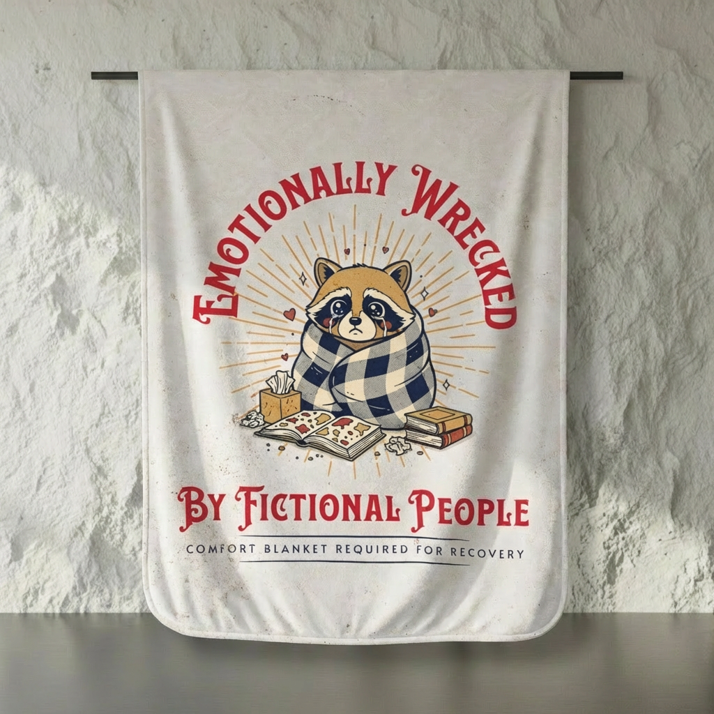 Emotionally Wrecked by Fictional People Velveteen Throw Blanket