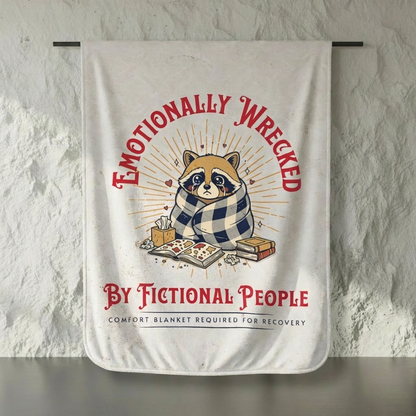Emotionally Wrecked by Fictional People Velveteen Throw Blanket