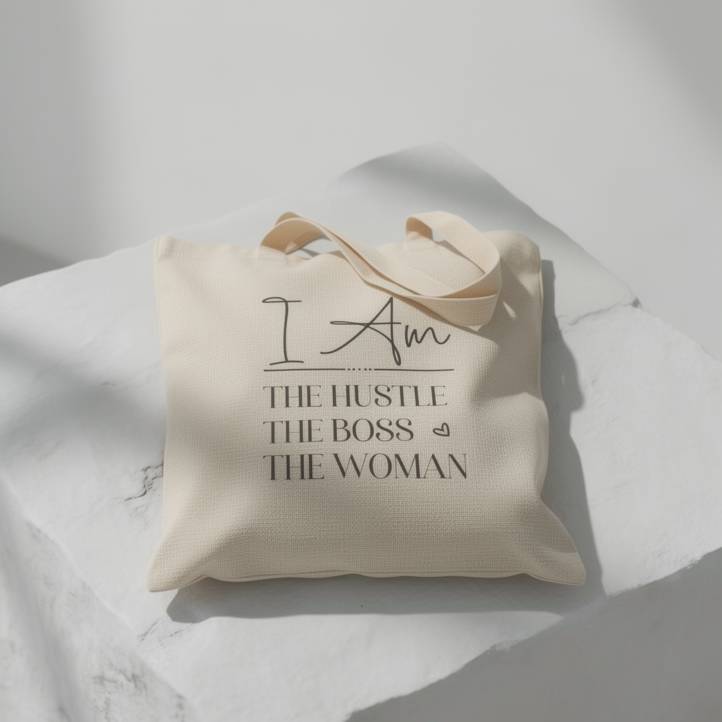 Ich bin der Hustle, der Boss, die Frau – Canvas-Tragetasche
