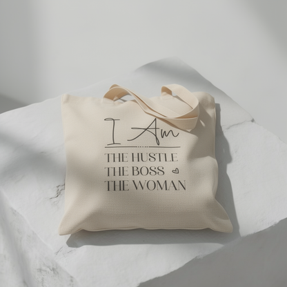 Ich bin der Hustle, der Boss, die Frau – Canvas-Tragetasche