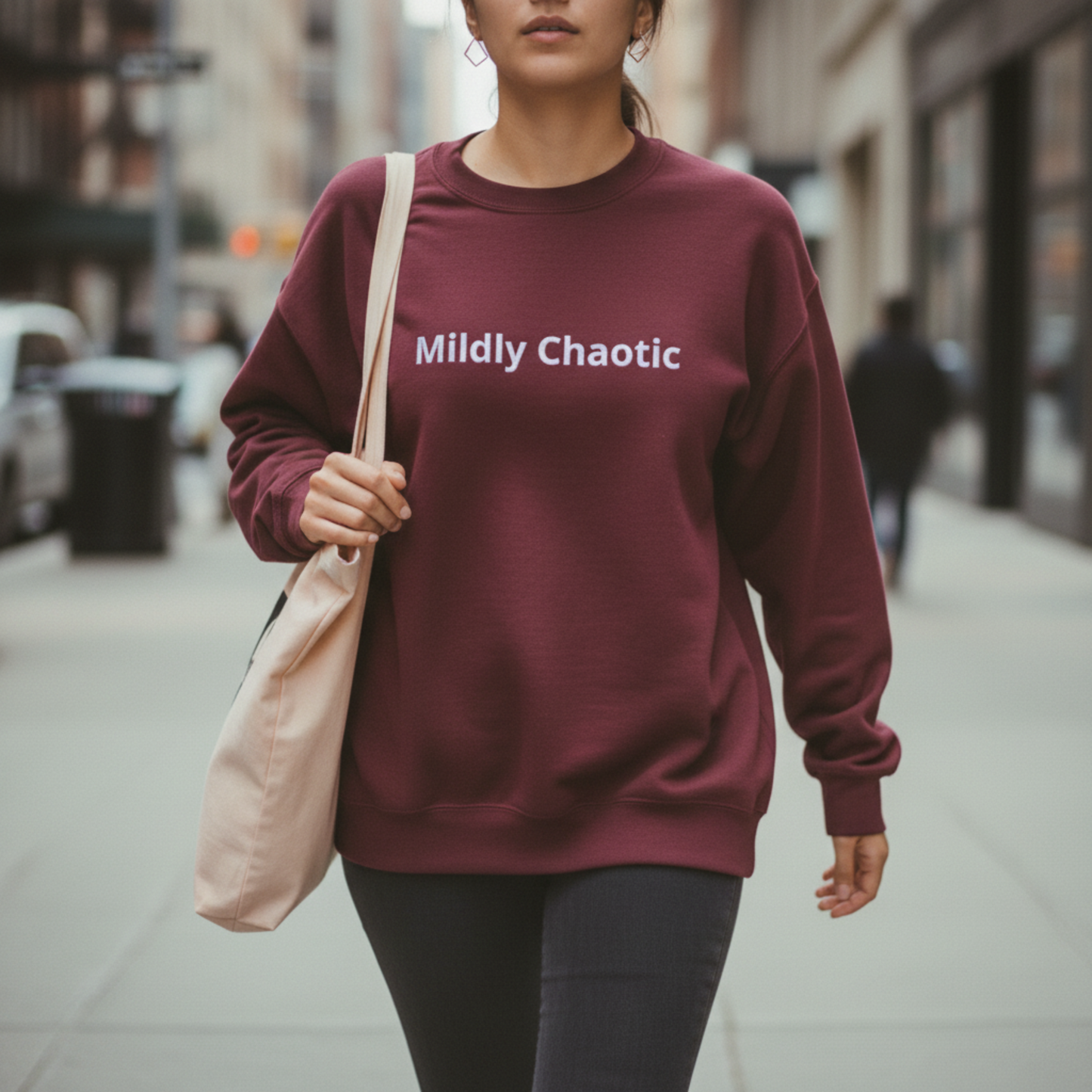 Mildly Chaotic Unisex besticktes Crewneck Sweatshirt