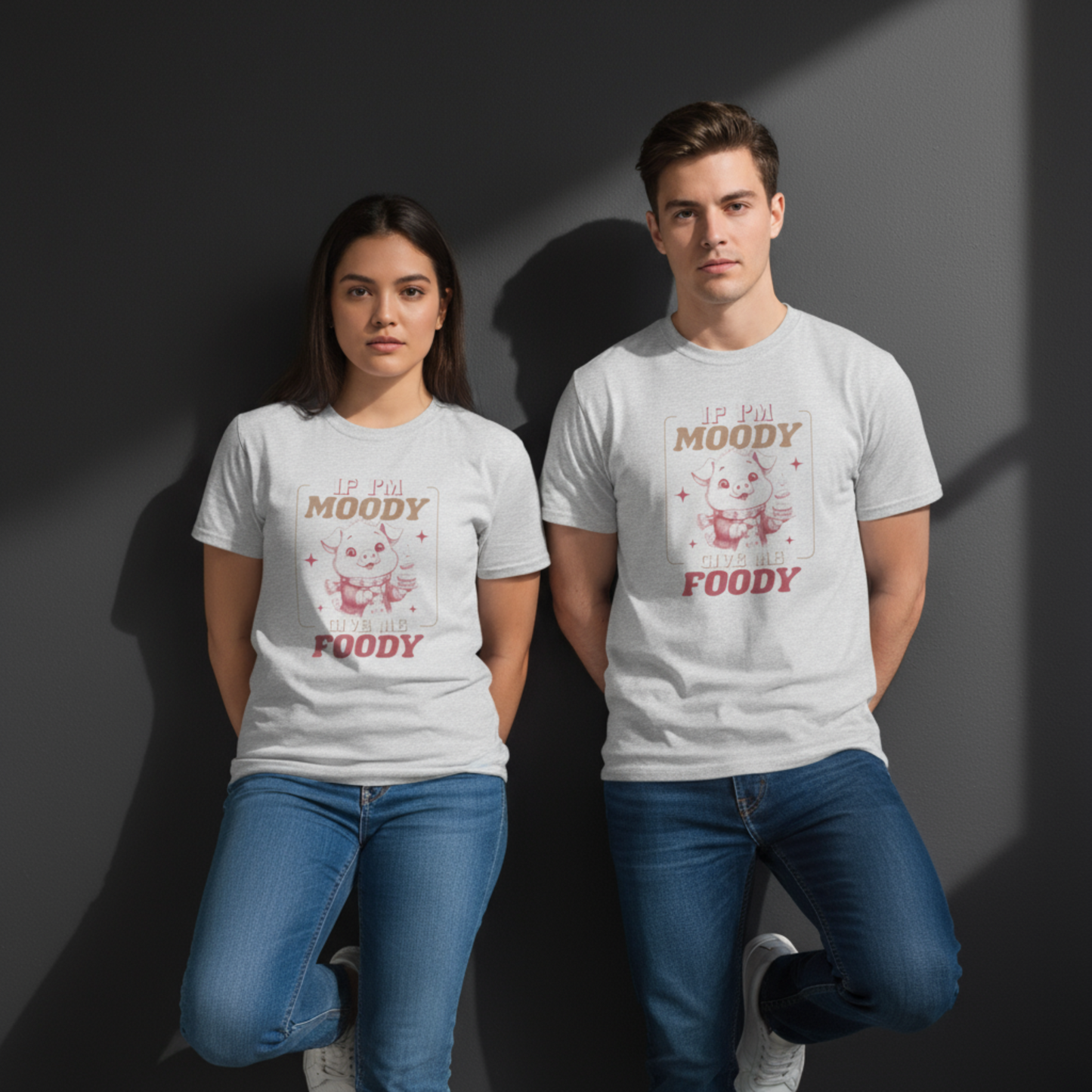 Bin ich launisch, gib mir Foodisch — Unisex-Grafik-T-Shirt