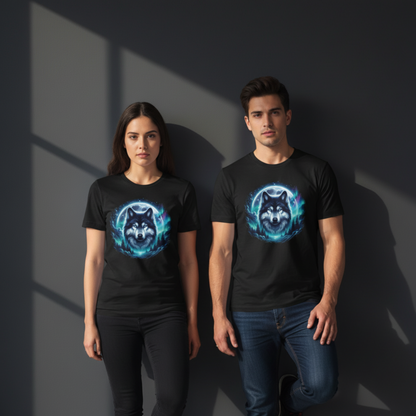 Northern Wolf Glow Unisex Grafik-T-Shirt