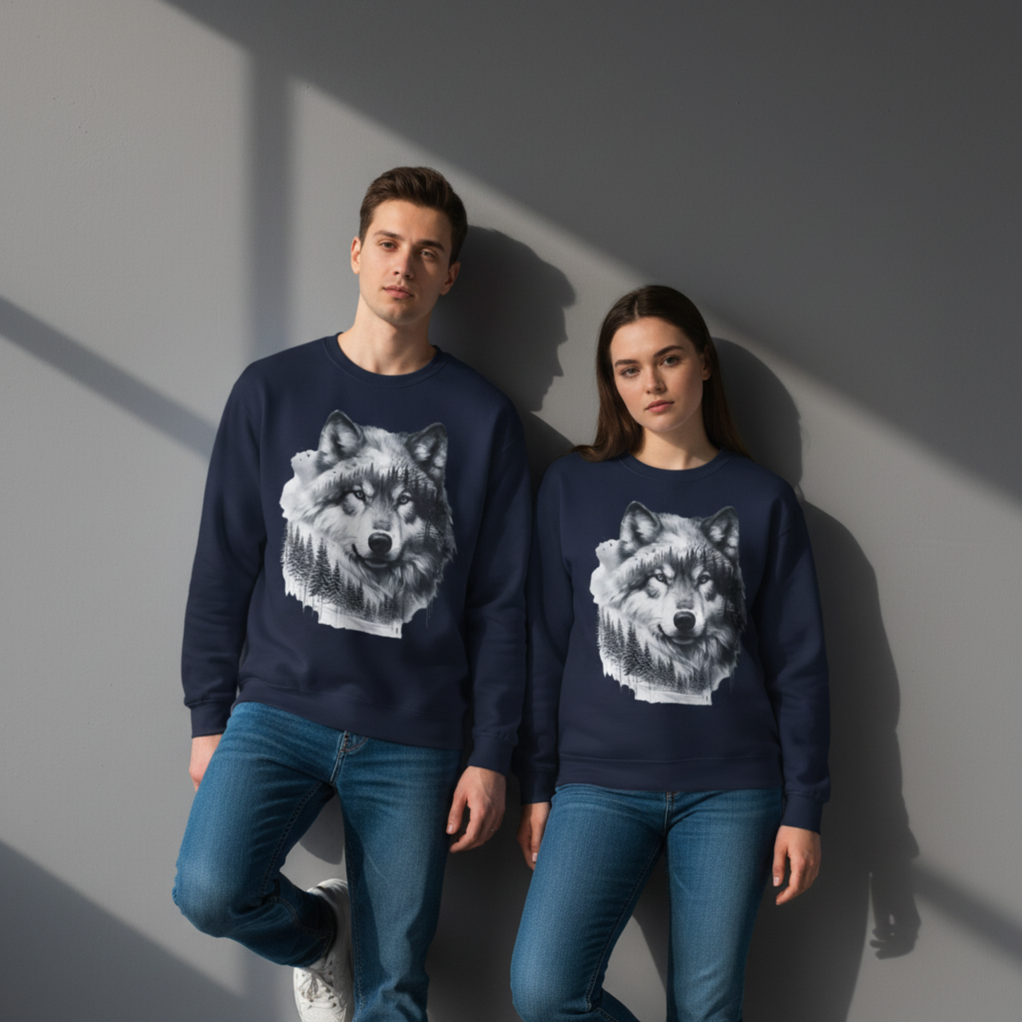 Forest Wolf Unisex Rundhals-Sweatshirt