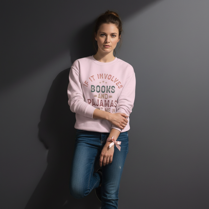 Wenn es um Bücher und Pyjamas geht Rundhals-Sweatshirt