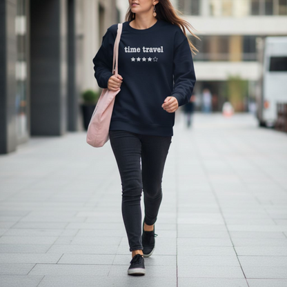Zeitreise - Besticktes Rundhals-Sweatshirt - 4 Sterne