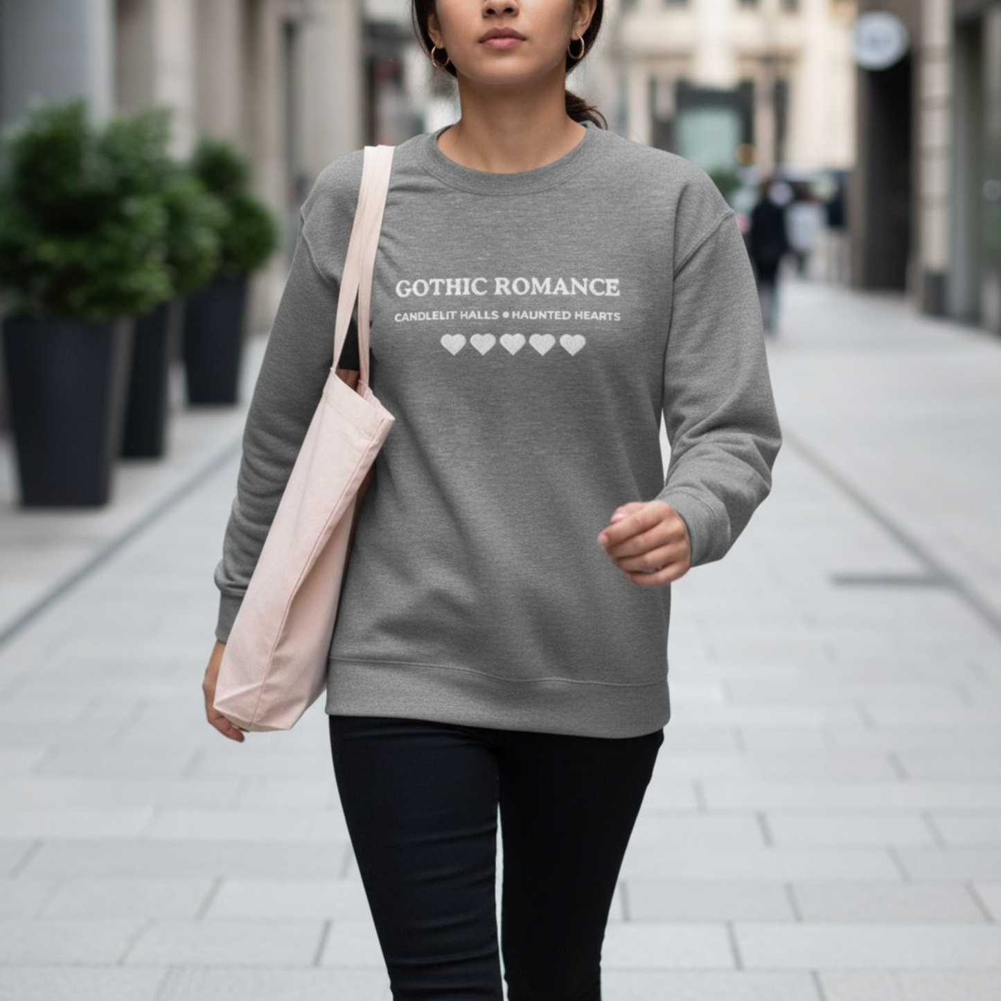 Gothic Romance - Embroidered Crewneck Sweatshirt - 5 hearts