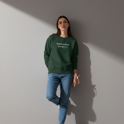 Freunde zu Liebenden besticktes Rundhalspullover-Sweatshirt - 3 Sterne