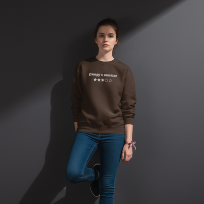Besticktes Rundhals-Sweatshirt „Griesgram x Sonnenschein“ – 3 Sterne