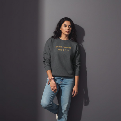 Gothic Romance - Besticktes Rundhals-Sweatshirt - 3 Sterne - Goldfaden