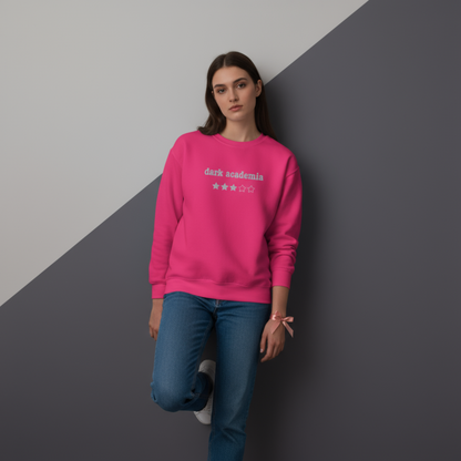 Besticktes Rundhals-Sweatshirt im Dark-Academia-Stil – 3 Sterne