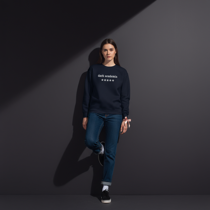Dark Academia Besticktes Rundhals-Sweatshirt -5 Sterne