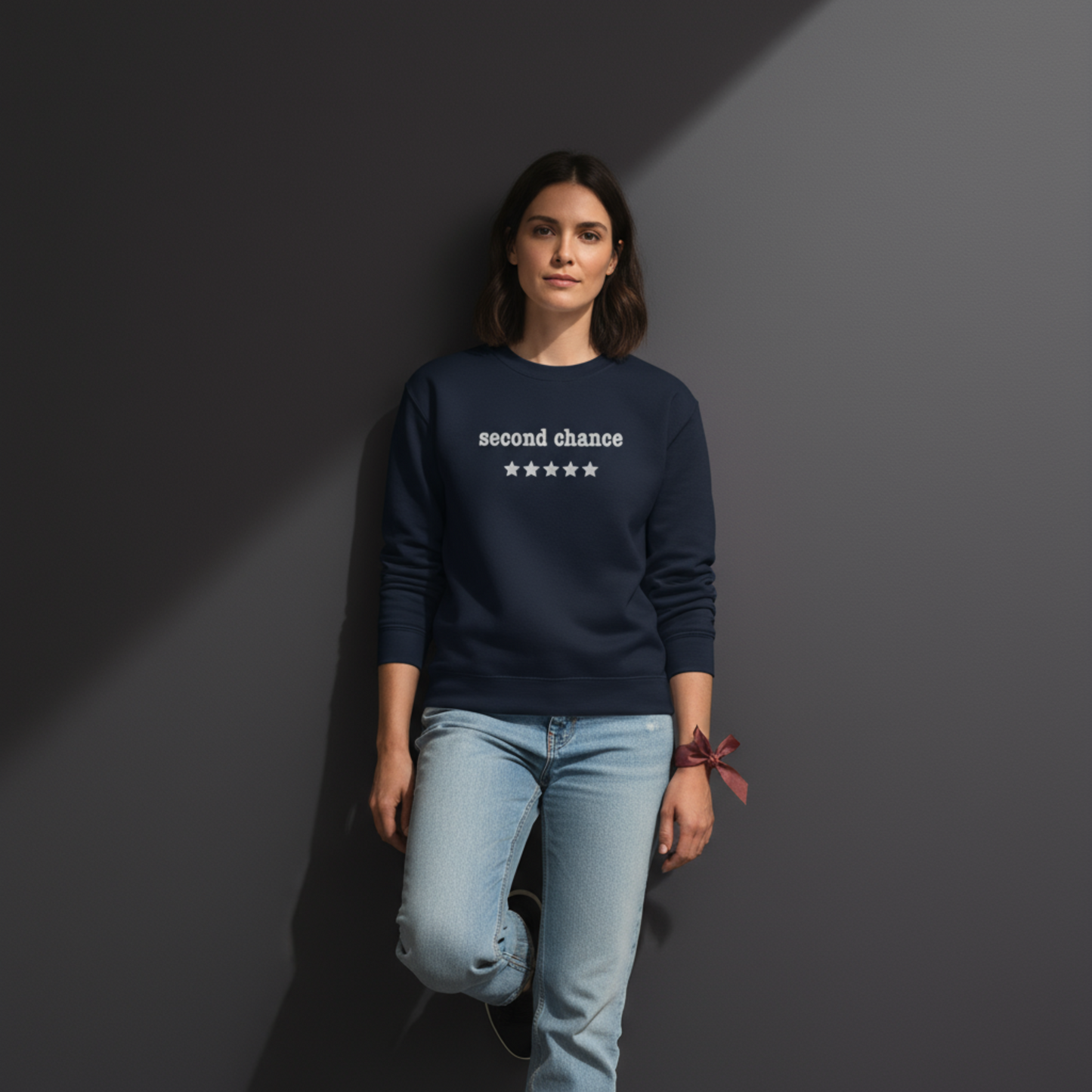 Second Chance Besticktes Rundhalsshirt - 5 Sterne