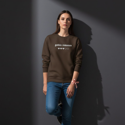 Gothic Romance – Besticktes Rundhalsshirt – 3 Herzen