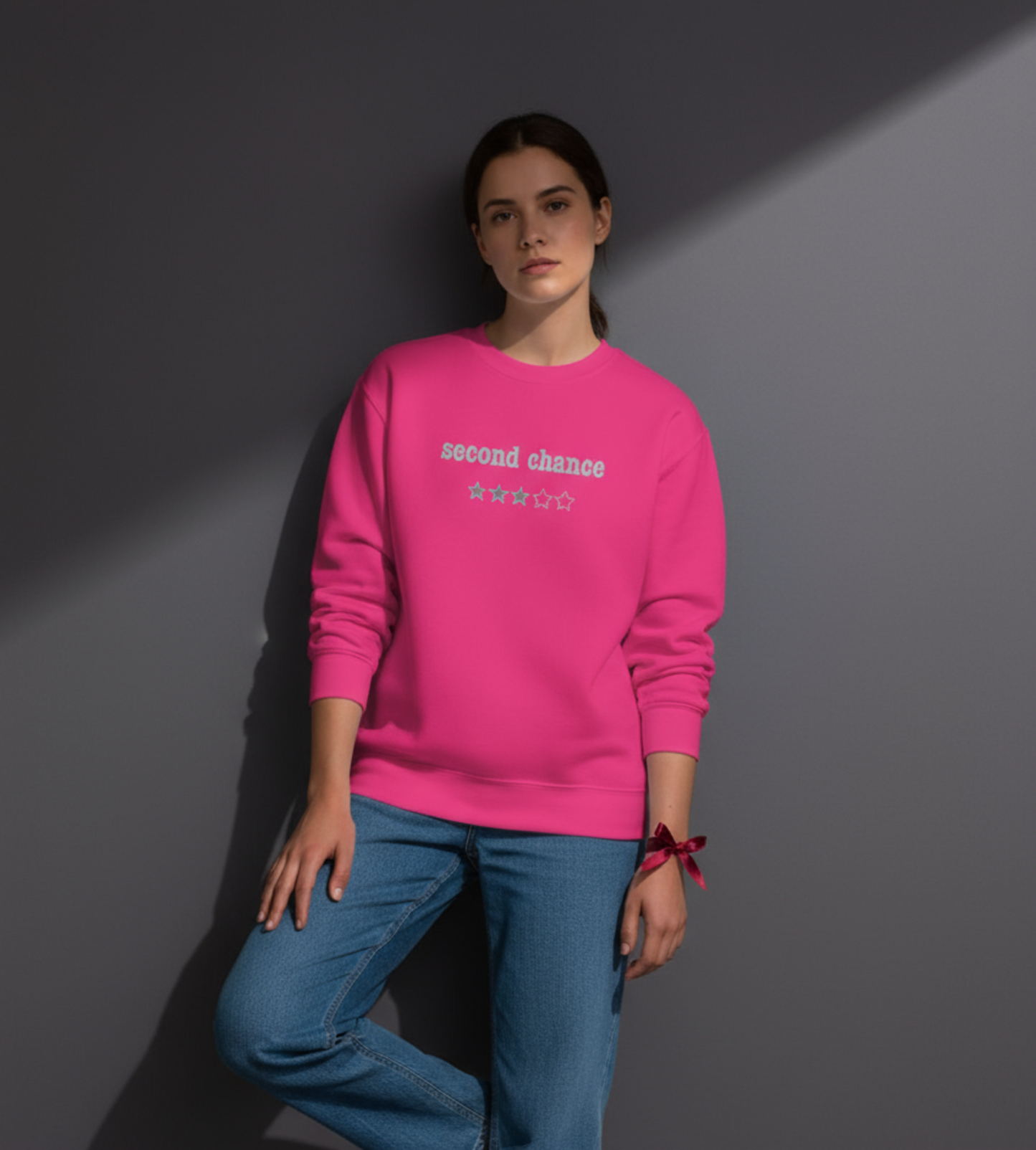 Second Chance Embroidered Crewneck Sweatshirt - 3 stars